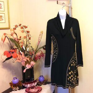 NWT DOLCE VITA Unique Designed Black Stretchy Well Tailored Quality Dress